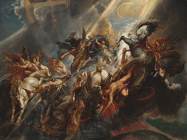 Peter Paul Rubens, The Fall of Phaeton, depicting the dramatic plunge of Phaeton from the chariot of the sun